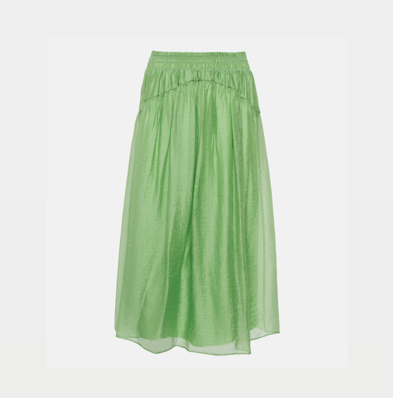 Vince Smocked Waist Pull On Skirt - Sprout Green