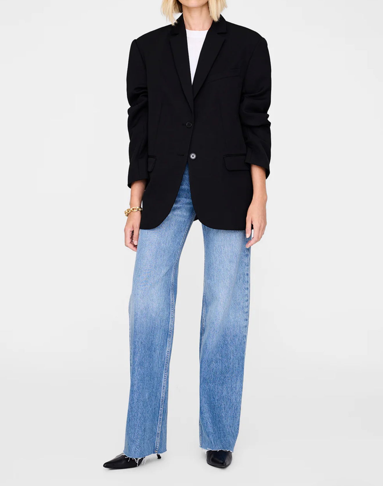 Anine Bing Quinn Midweight Blazer - Black