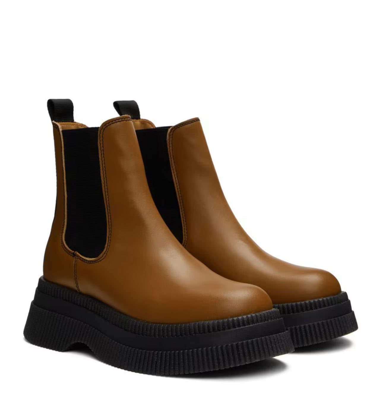 GANNI Chunky Chelsea Boots - Tiger's Eye