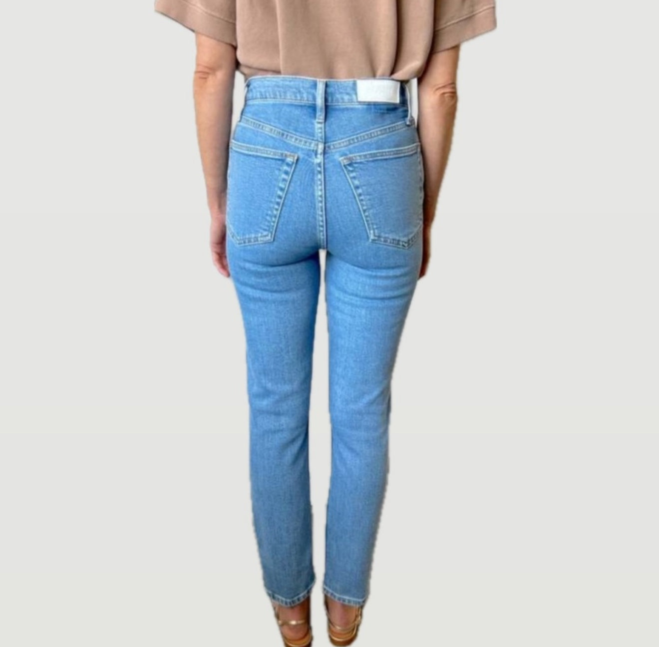 Re/Done 90s Ultra High Rise Ankle Crop - Blue Stone