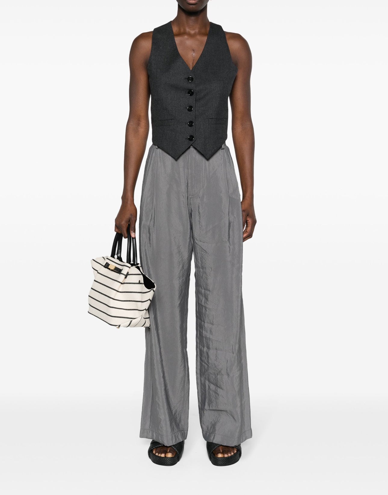 TELA Niside Palazzo Trousers - Grey