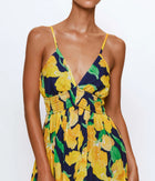 Hutch Fran Dress - Navy Watercolor Orchids