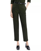 Theory Wool Tapered Pants - Hunter Green Melange