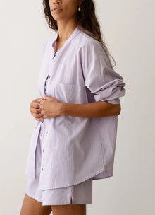 DONNI. The Sandwash Mandarin Shirt - Lilac