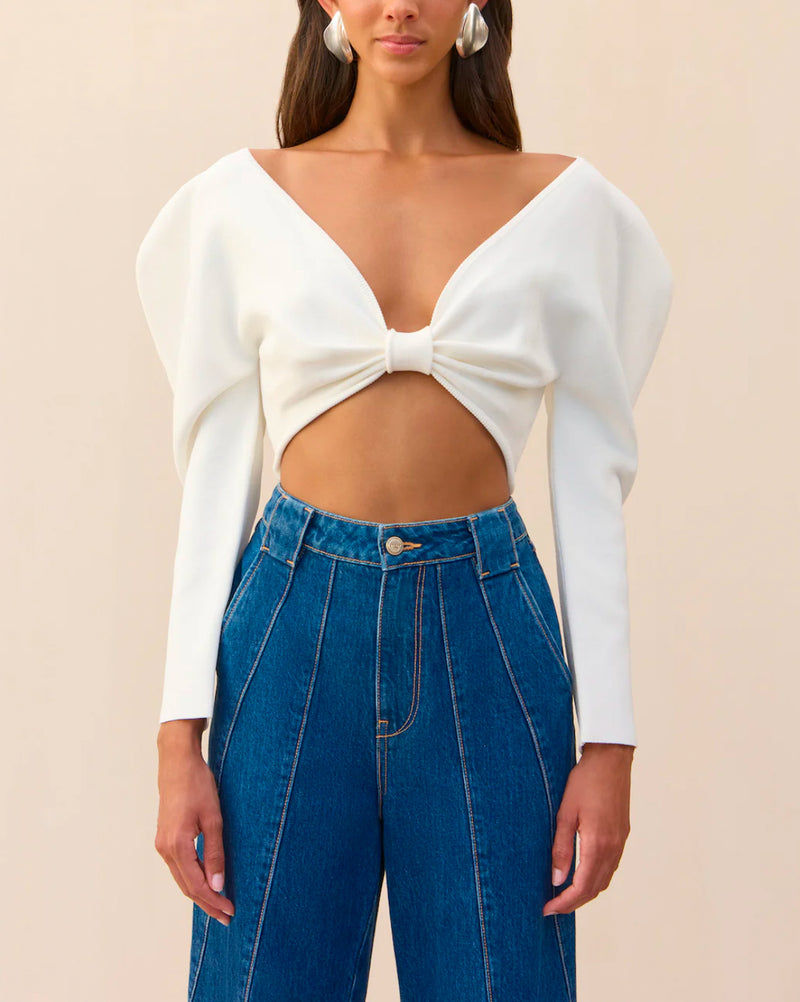 Cult Gaia Ellie Knit Top - Off White