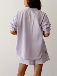 DONNI. The Sandwash Mandarin Shirt - Lilac