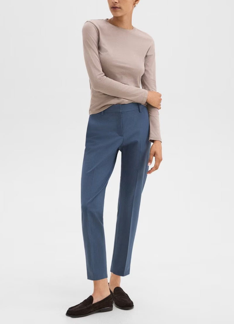 Theory Treeca Pant in Good Wool - Ash Blue
