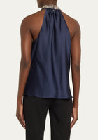SIMKHAI Navi Sleeveless Crystal-Embellished Top - Midnight
