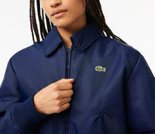 Lacoste Oversized Embroidered Logo Bomber Jacket - Navy