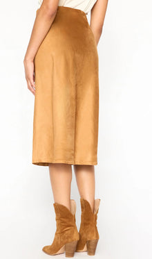 Brochu Walker The Hallie Vegan Suede Slip Skirt - Camel