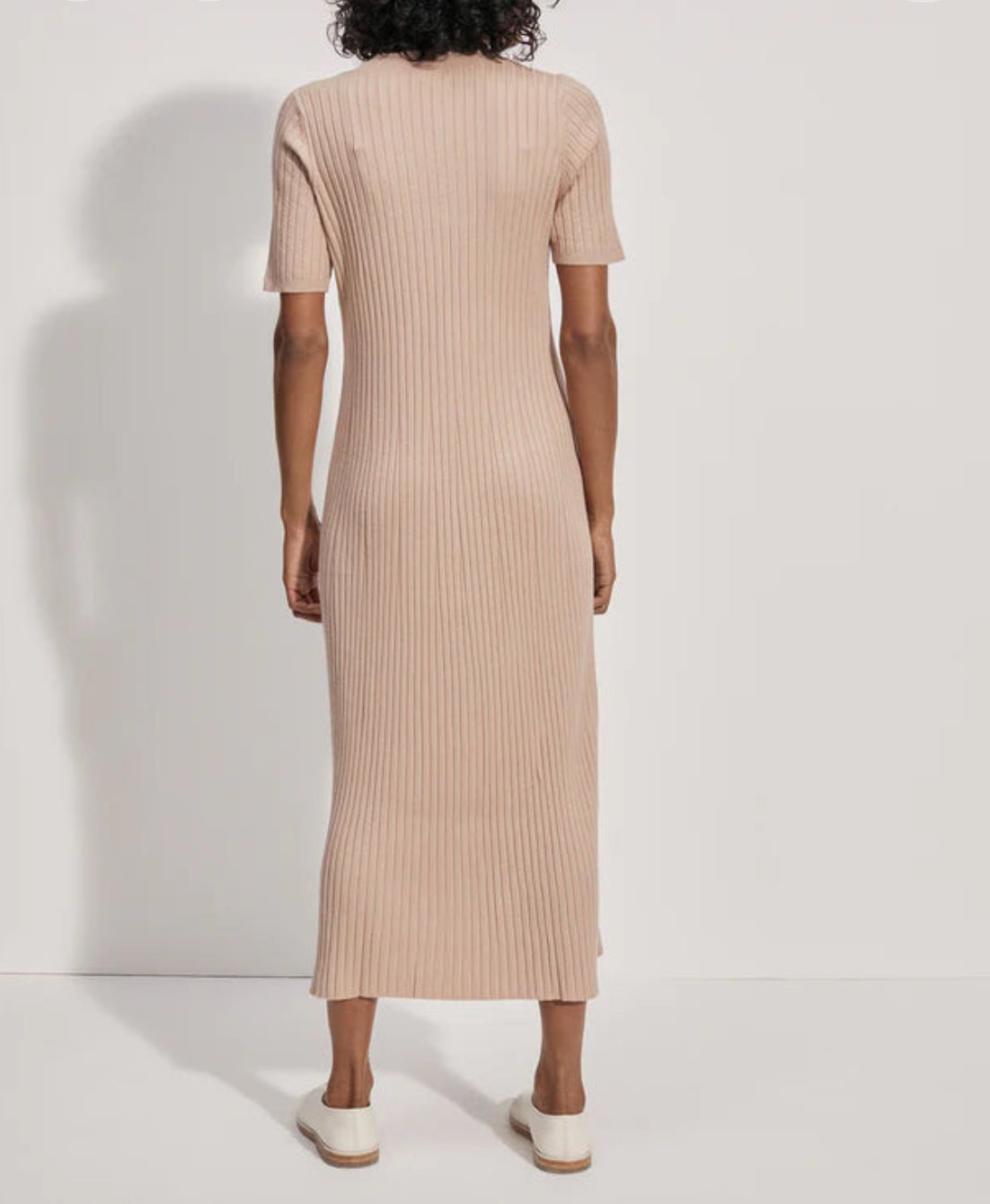 Varley Maeve Rib Knit Midi Dress - Warm Taupe