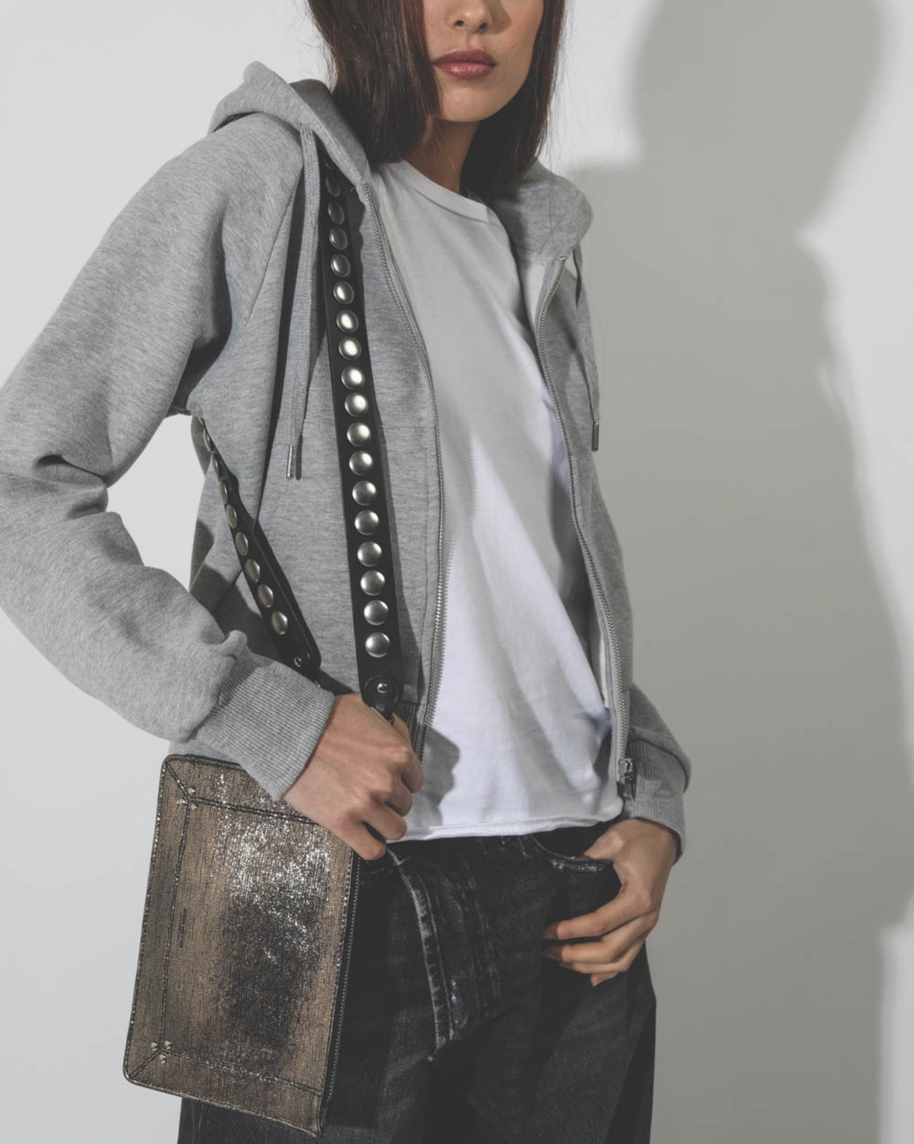 Ragdoll LA Cropped Hoodie W/Zip – Heather Grey