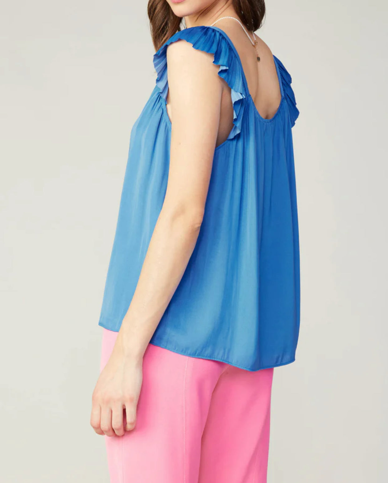 Current Air Sweetheart Neck Tank Top - Faded Blue