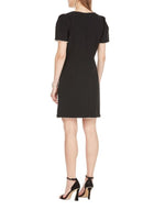 Jade Melody Tam Dress with Pearl Trim - Black