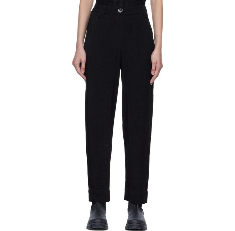 GANNI Pleated Trousers - Black