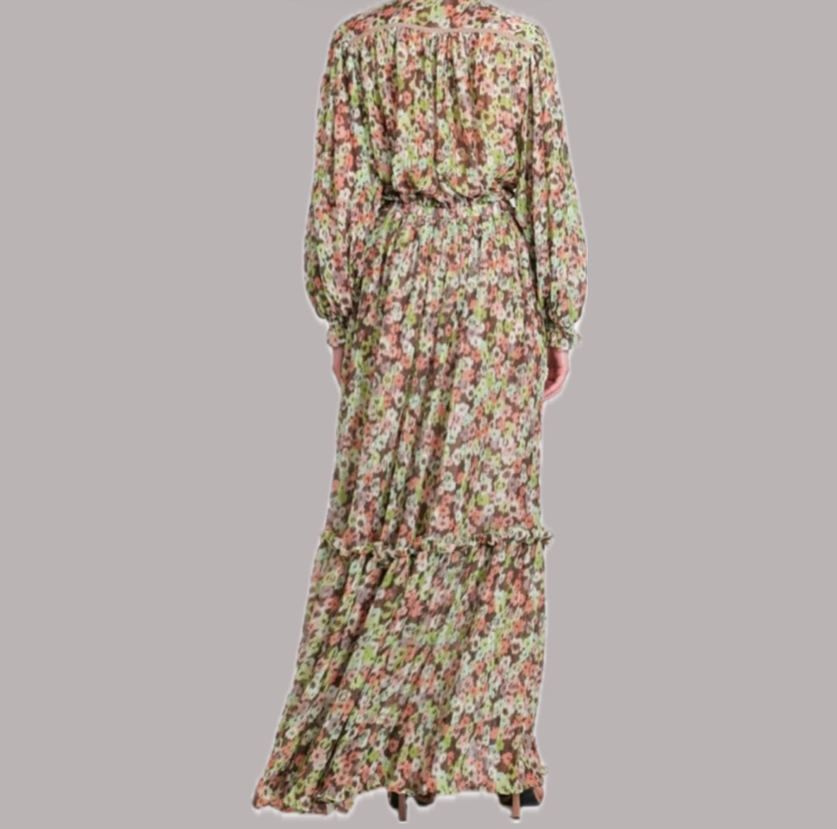 Sabina Musayev Lush Skirt - Peach Print