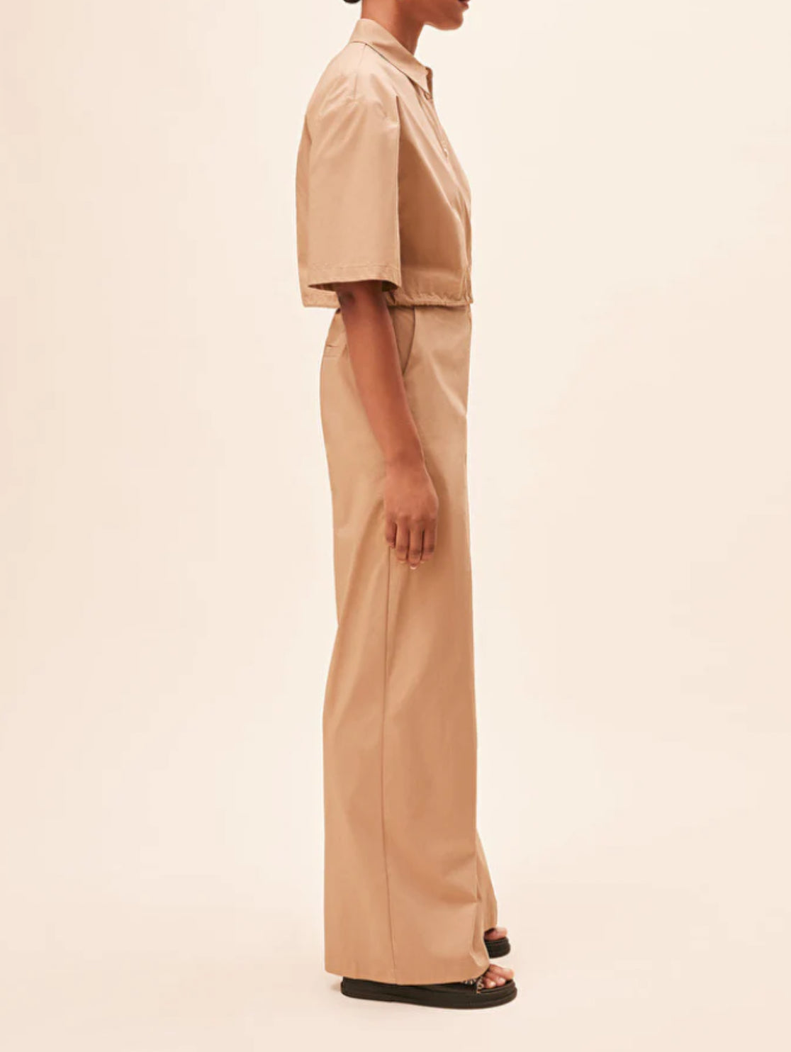 Suncoo Johan High Waist Wide-Leg Pants - Camel