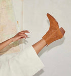 Frēda Salvador Jolene Western Ankle Boot - Bronze Suede