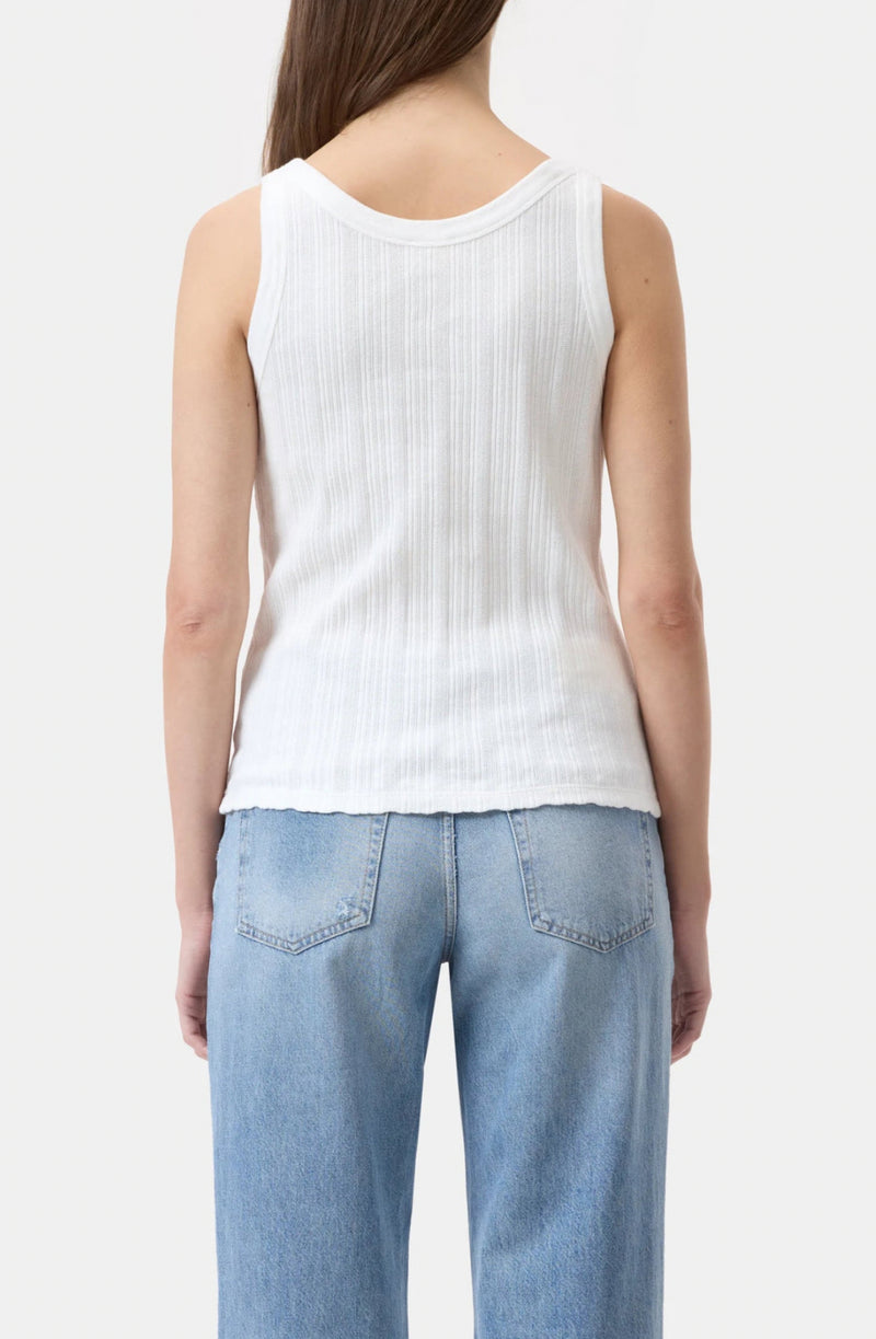 Closed Half Placket Tank - Ivory