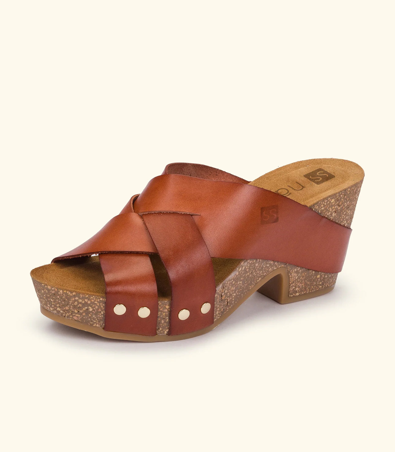 nassima Kilda Wedge Sandal - Brown