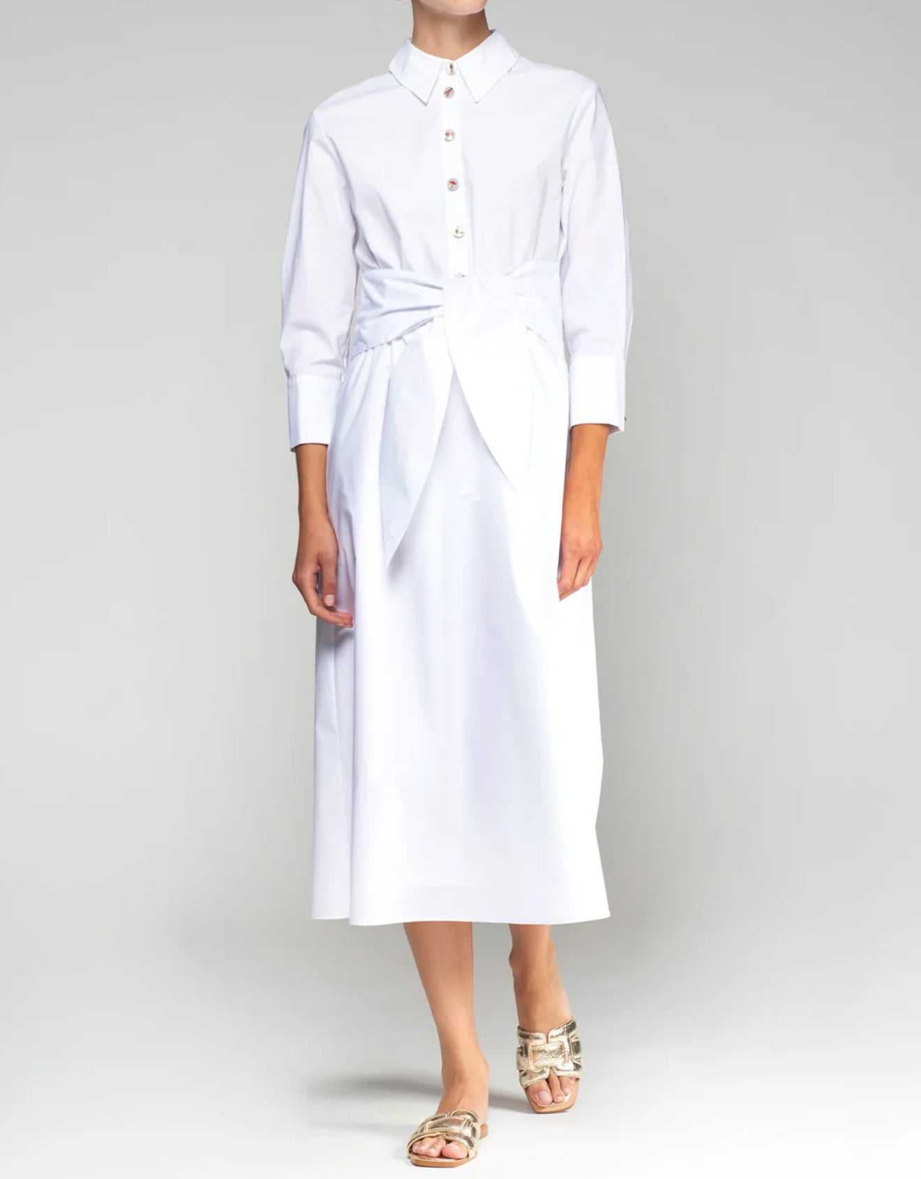 Vilagallo Camisero Lazo Dress - White