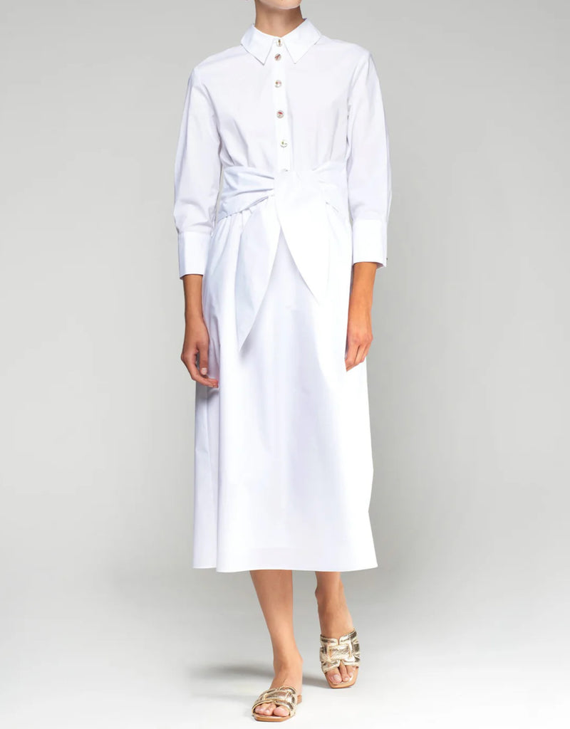 Vilagallo Camisero Lazo Dress - White