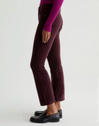 AG Jeans Velvet High Rise Farrah Boot Crop - Pinot Noir