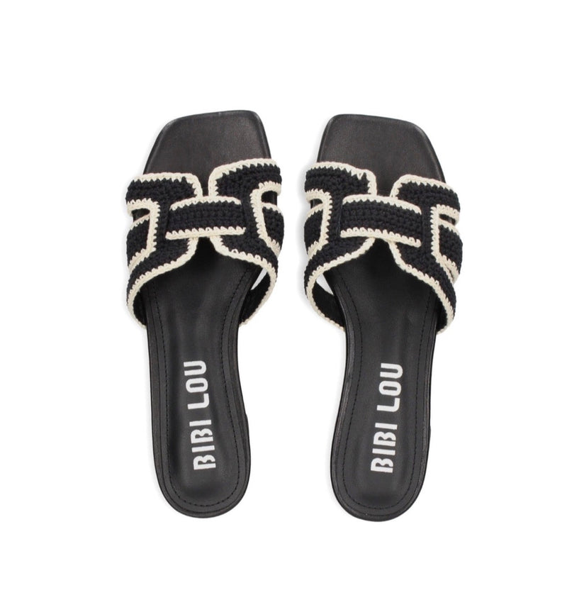 Bibi Lou Holly Crochet Sandal - Black/White