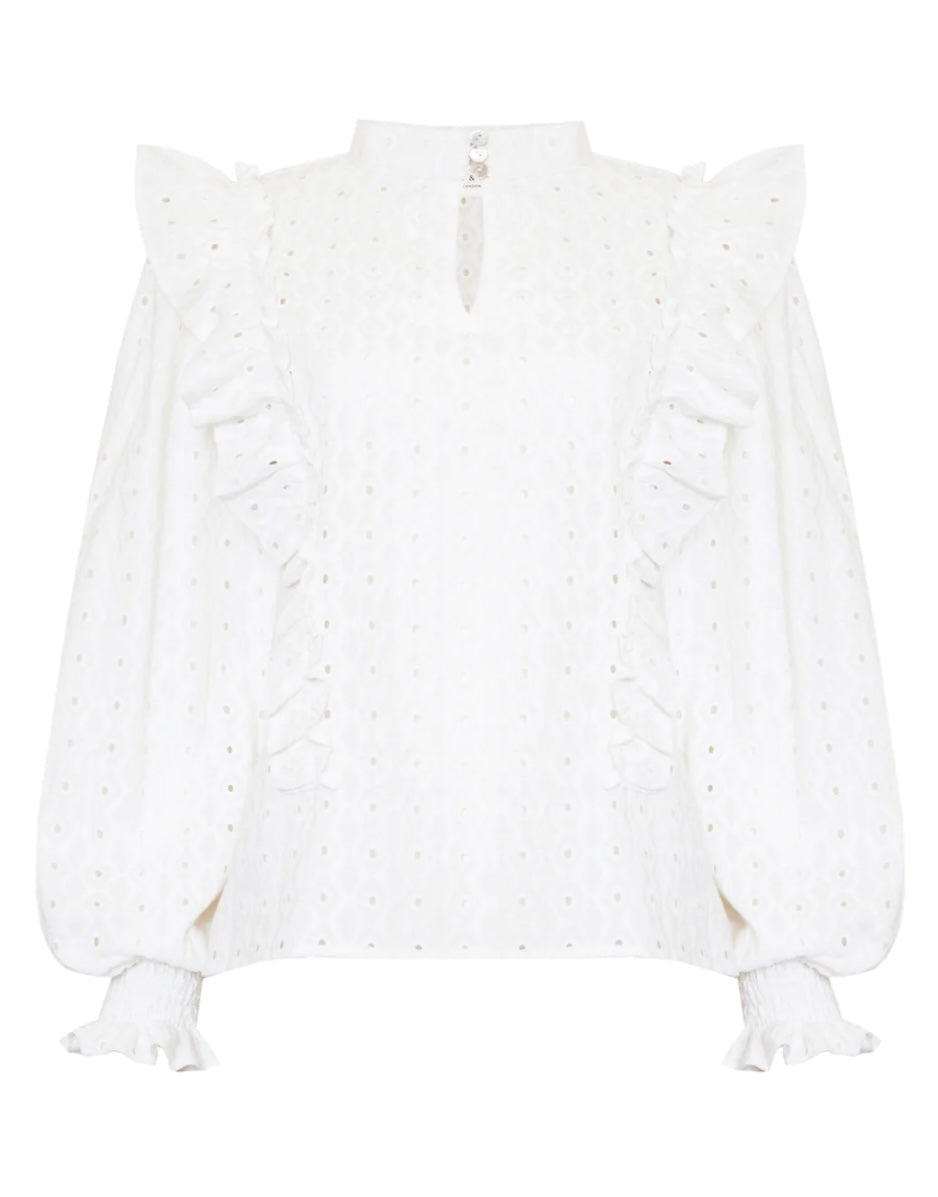 Neve & Noor Milly Ruffle Shirt - Diamond Lace