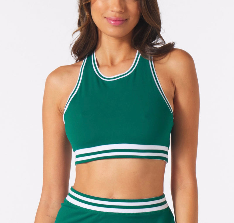 Glyder Socialite Bra - Emerald/White