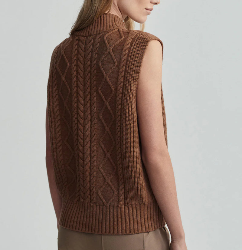 Varley Joilette Roll Neck Vest - Caramel Pecan