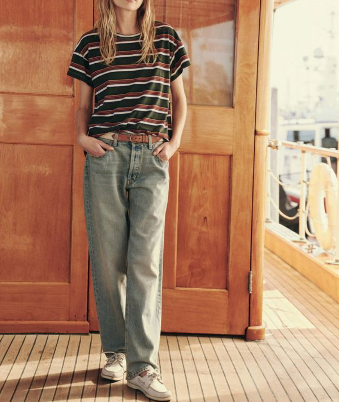 The Great. The Boxy Striped Crew Boardwalk Stripe