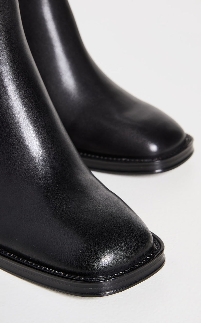Loeffler Randall Blakely Square Toe Mid Heel Boot - Black