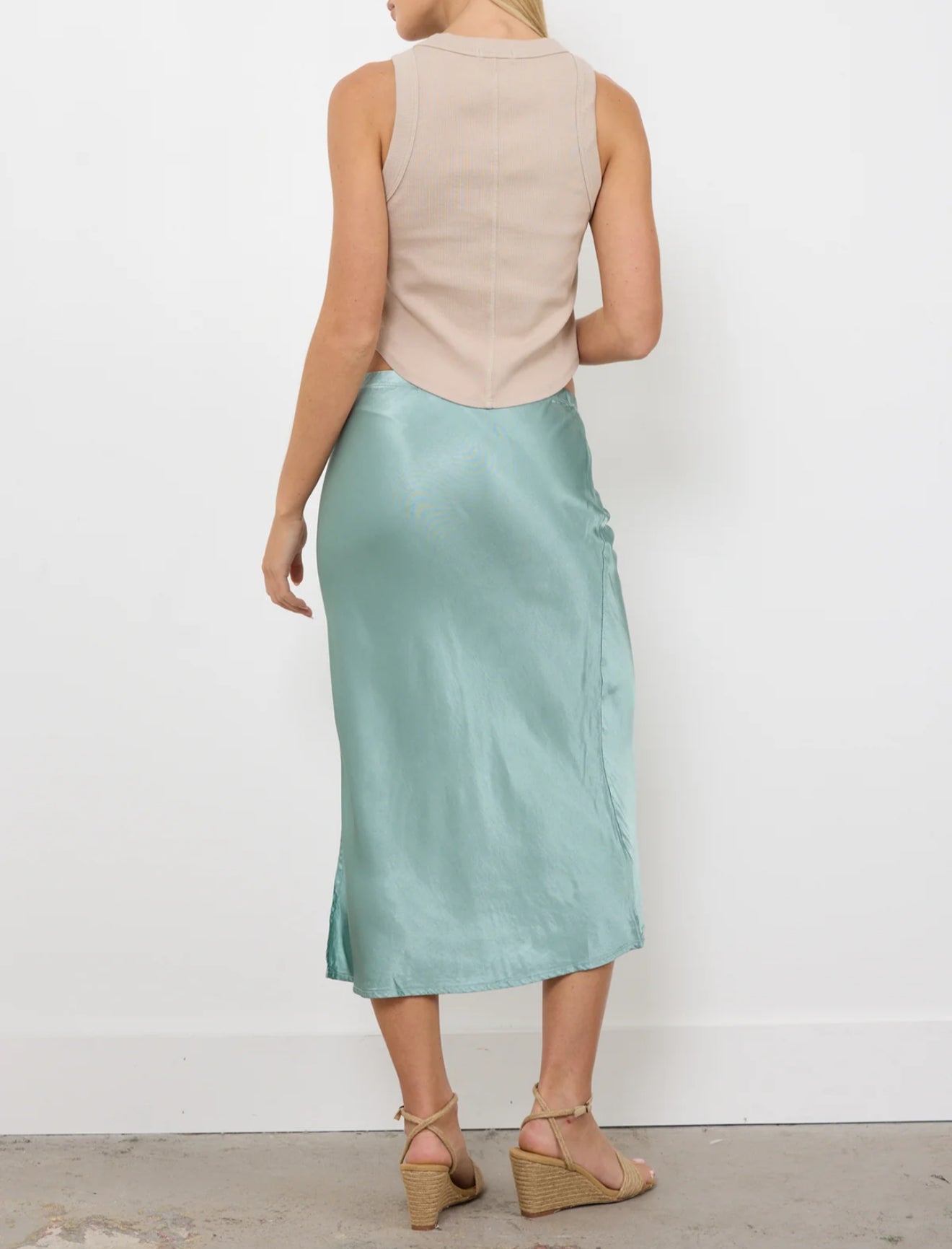LAmade Dorit Silky Slip Skirt - Desert Sage