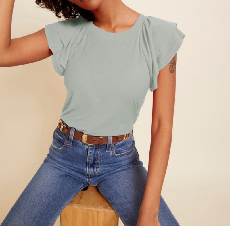 Nation Ltd Florry Ruffled Raglan Tank - Laurel