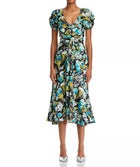 Cinq à Sept Tossed Floral Walker Dress - Obsidian Multi