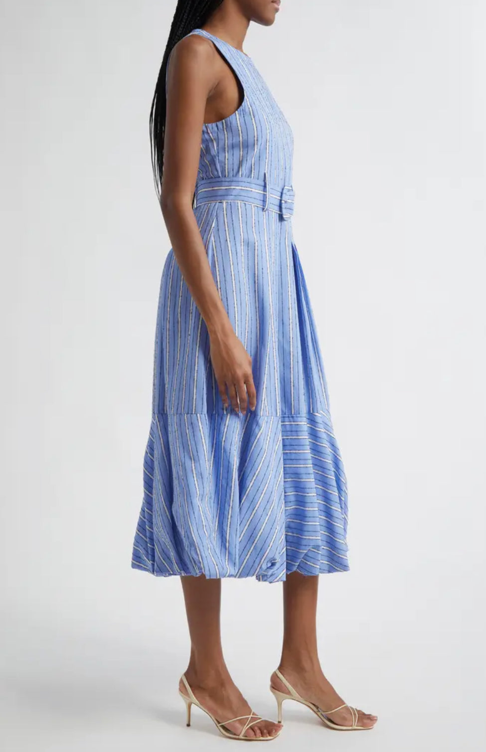Cinq à Sept Hailey Directional Stripe Dress - Blue Hydrangea
