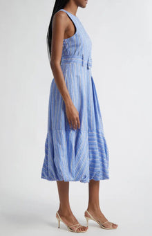 Cinq à Sept Hailey Directional Stripe Dress - Blue Hydrangea