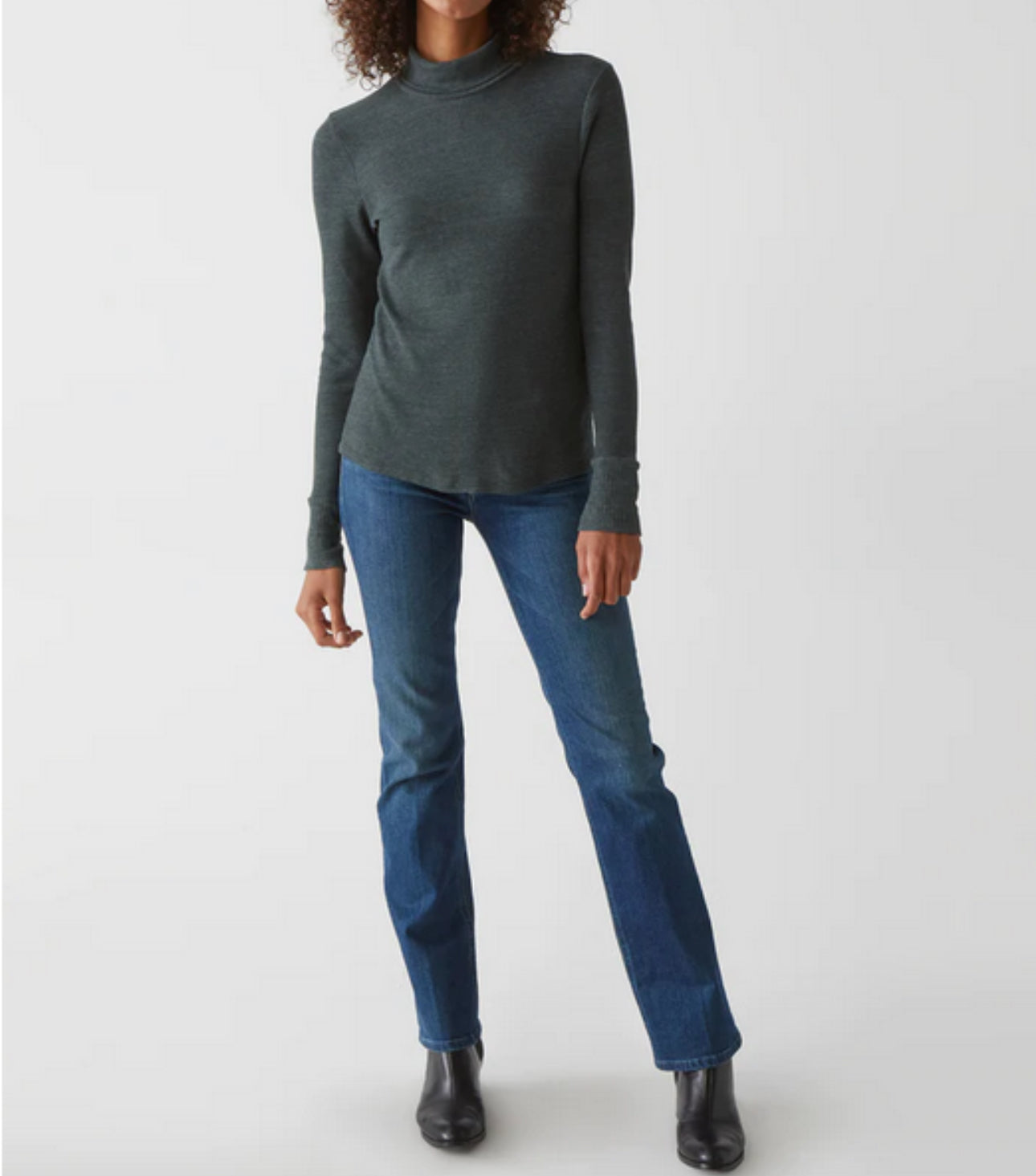 Michael Stars Mara Turtleneck Top - Dark Ivy