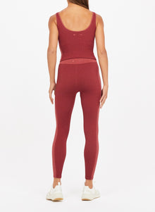 The Upside Ribbed Seamless Midi Pant - Sangria