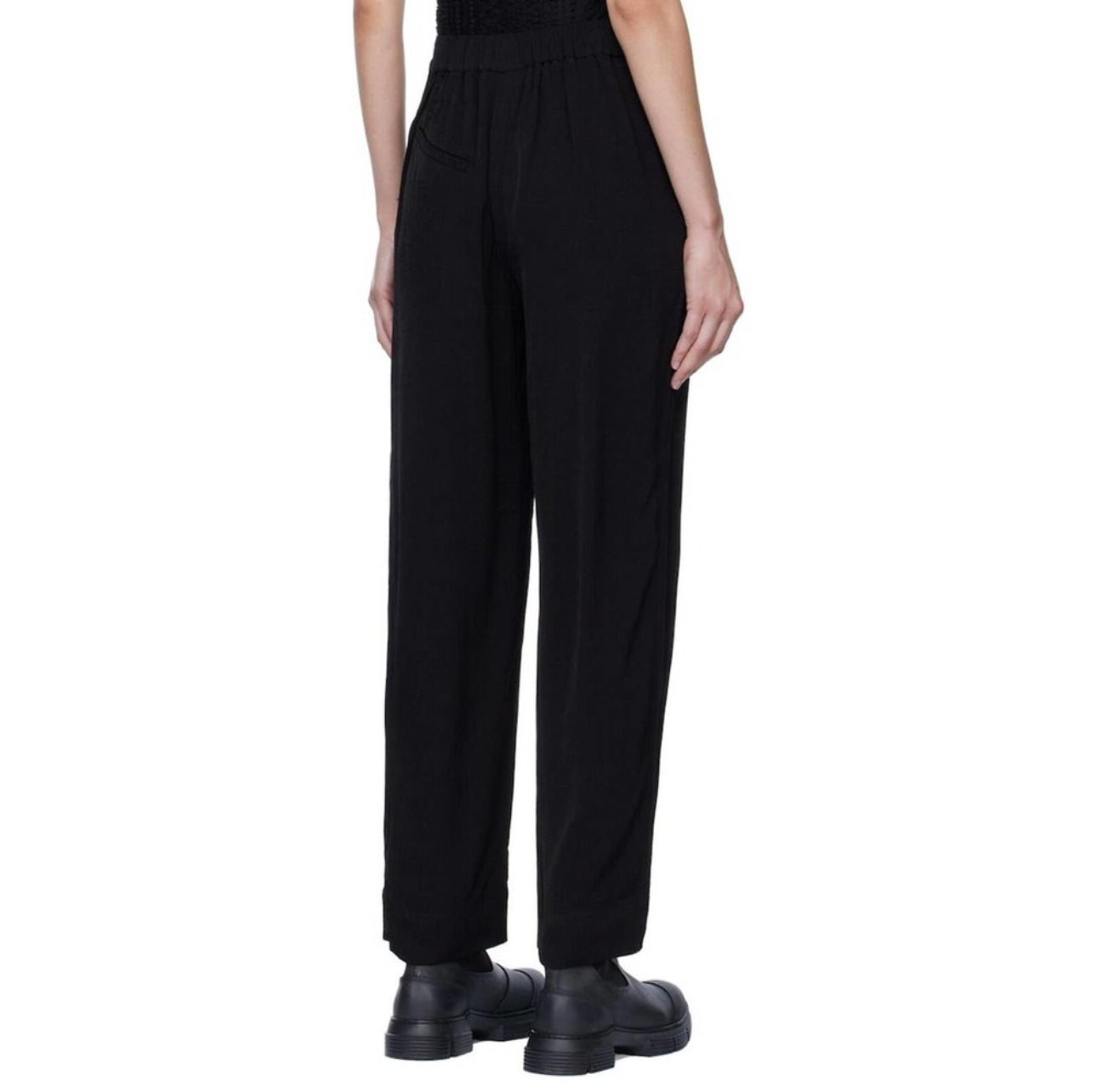 GANNI Pleated Trousers - Black