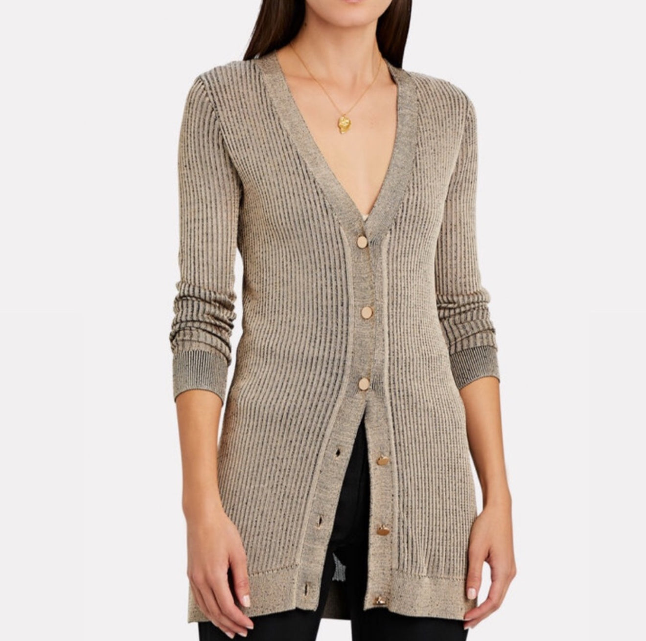 L'Agence Millie V-Neck Cardigan - Taupe