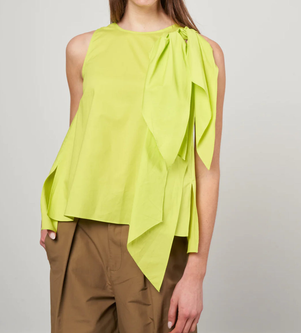 Psophia Cotton Bow Top - Lemon