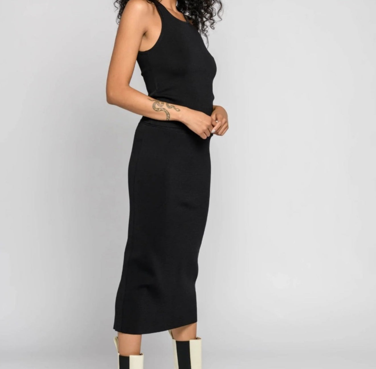 Ragdoll LA Sculpted Knit Skirt - Black