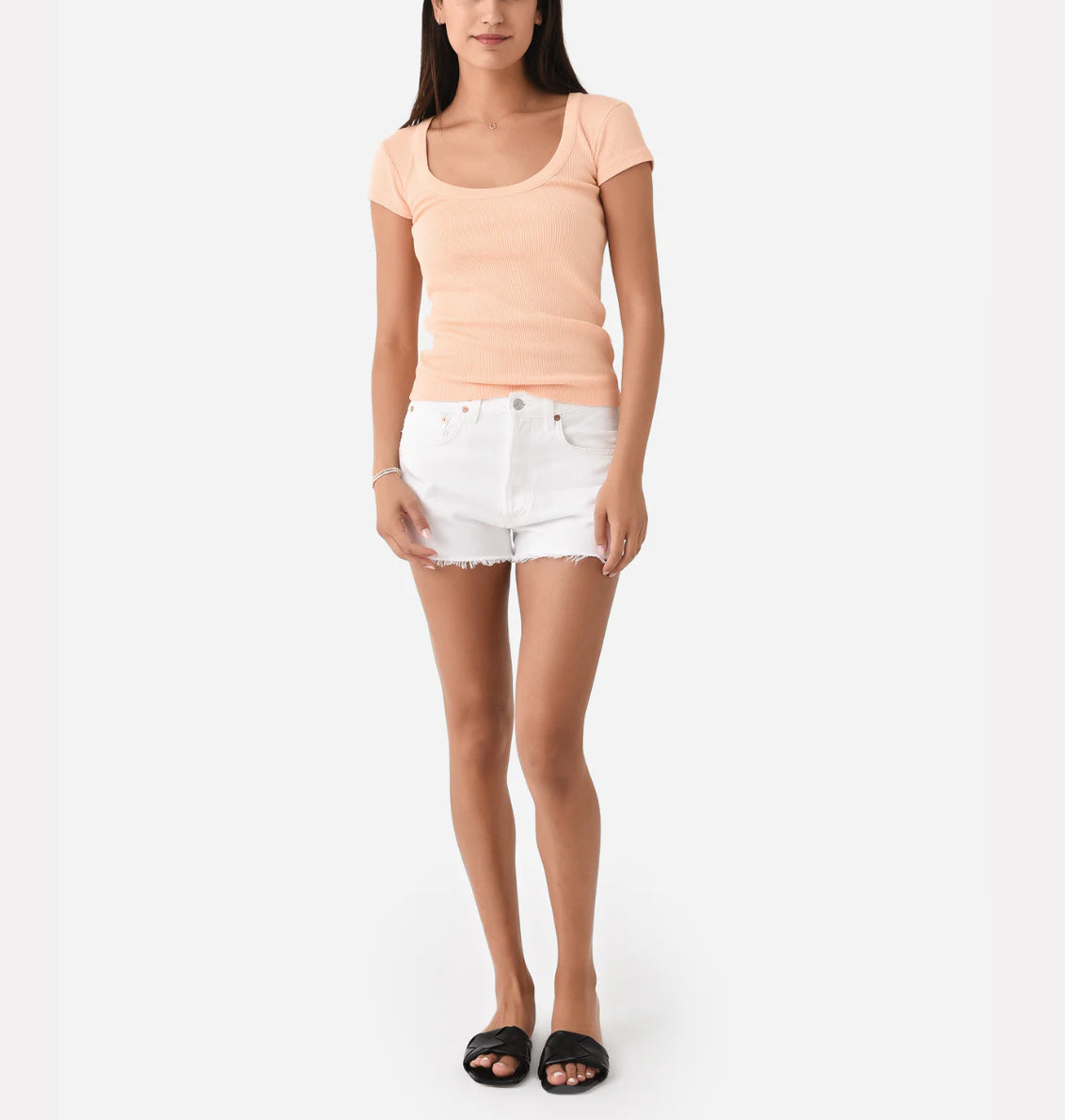 Lima Scoop Neck Tee - Cantaloupe