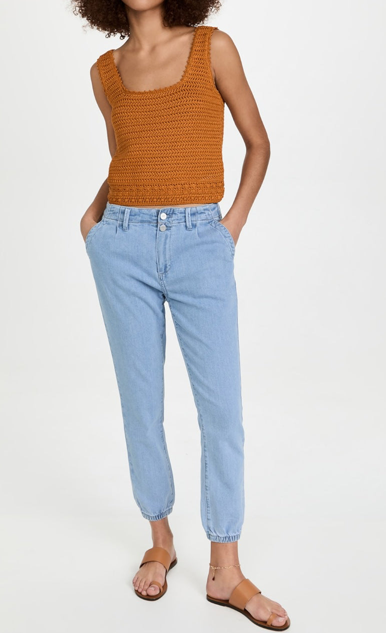 Paige Pleated Mayslie Double Button Jeans - Parisun