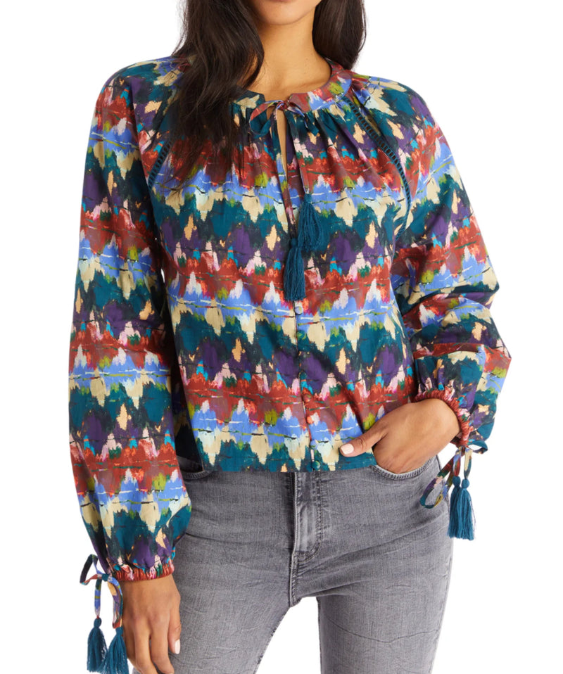 Allison New York Brielle Blouse - Multi Zig Zag