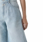 Closed Staight Leg Shorts - Mid Blue