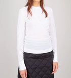 GANNI Organic Cotton Quilted Longsleeve Tee - White