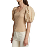 Derek Lam 10 Crosby Willa Knit Balloon Sleeve Top - Khaki